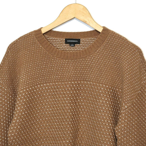 Summersalt Cashmere Wool Round Neck Balloon Sleeve Camel Tan Knit Sweater Size S - Picture 3 of 16